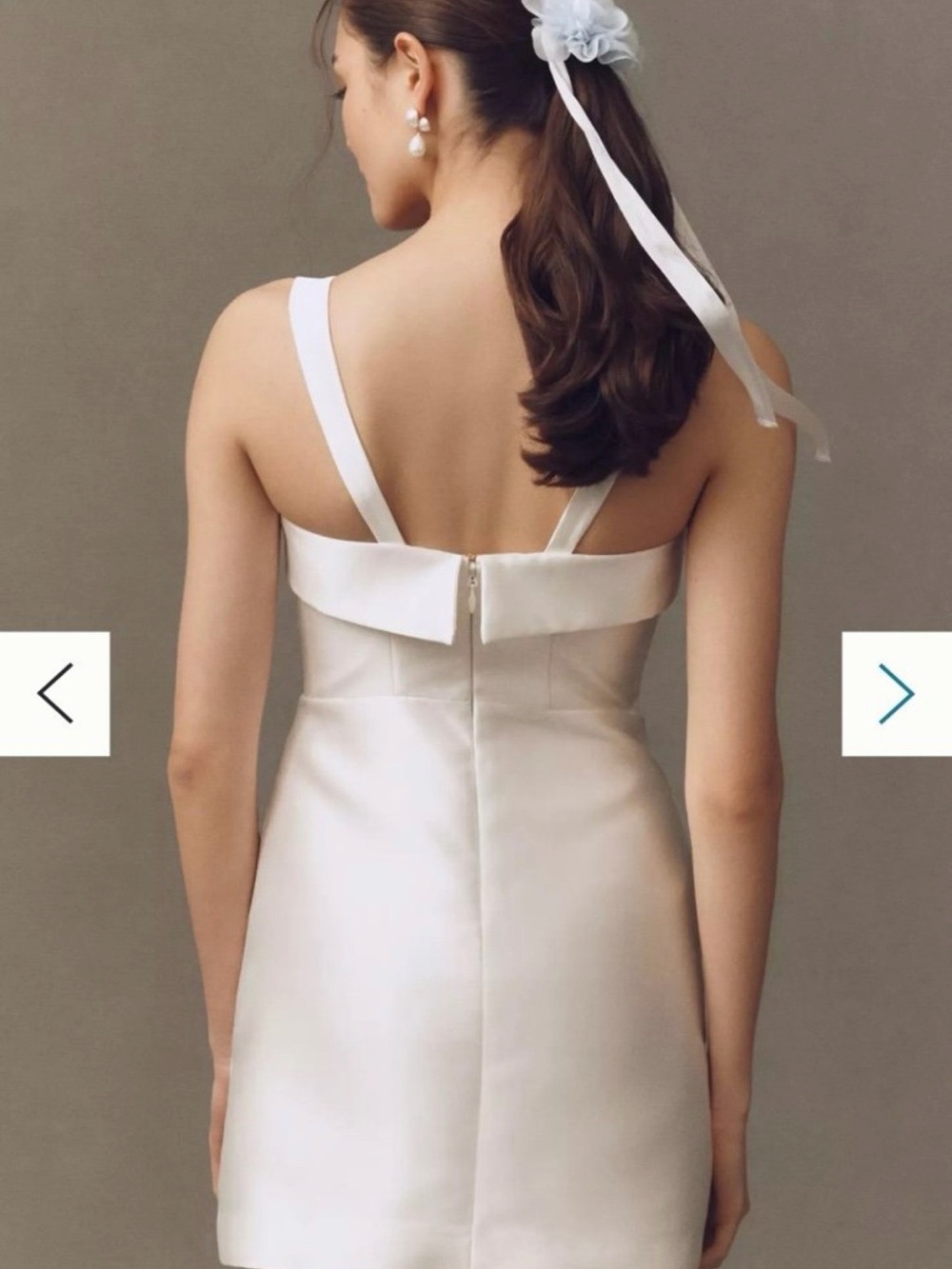 BHLDN Ivory Square-Neck Satin Gown - Picture 2 of 4